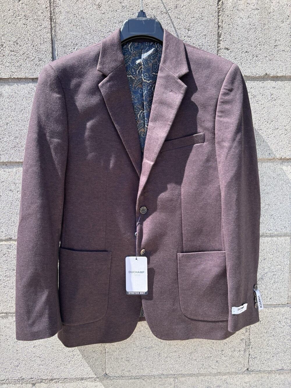 Duchamp London Slim Fit Blazer Knit Purple Sz 38R